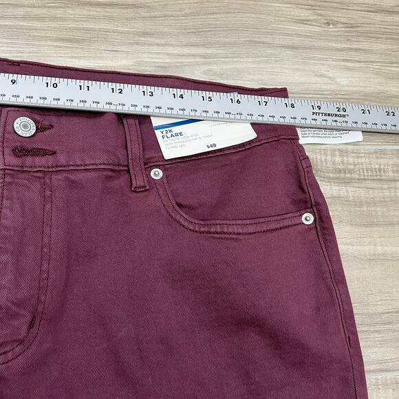 Arizona Jean Co Y2K Flare Extreme Low Rise Purple Denim Jeans Junior Size 15 - Picture 3 of 12